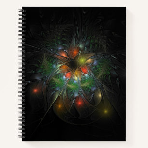 Soft and tenderness fractal fantasy flowers notebook