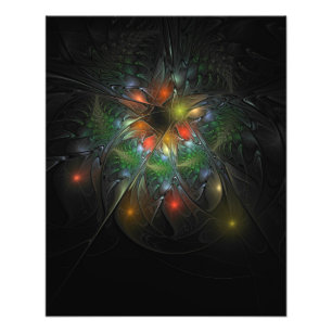 Soft and tenderness fractal fantasy flowers photo print
