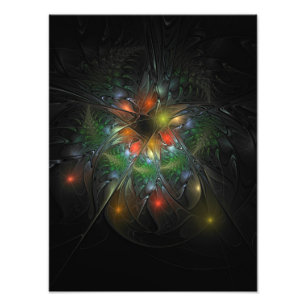 Soft and tenderness fractal fantasy flowers photo print