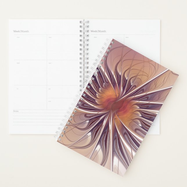 Soft and tenderness fractal fantasy flowers planner (Display)