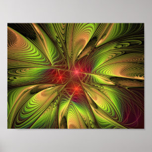 Soft and tenderness fractal fantasy flowers poster