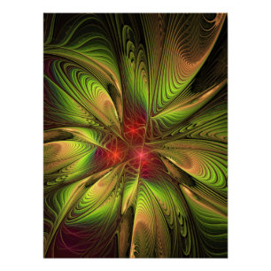 Soft and tenderness fractal fantasy flowers poster