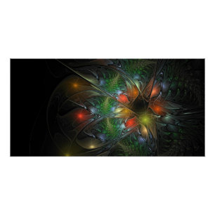 Soft and tenderness fractal fantasy flowers  poster