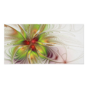Soft and tenderness fractal fantasy flowers poster