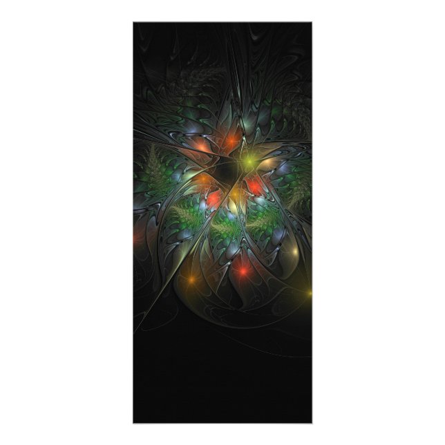 Soft and tenderness fractal fantasy flowers rack card (Front)