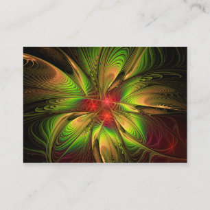 Soft and tenderness fractal fantasy flowers referral card