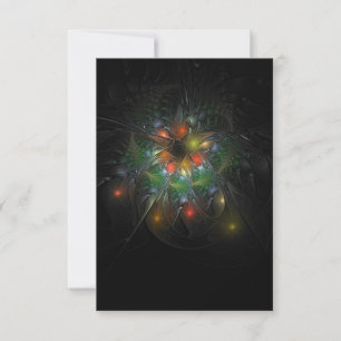 Soft and tenderness fractal fantasy flowers RSVP card