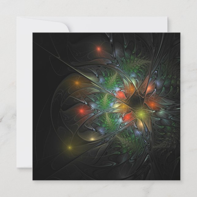 Soft and tenderness fractal fantasy flowers save the date (Front)