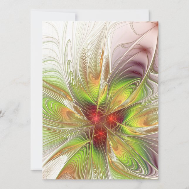 Soft and tenderness fractal fantasy flowers save the date (Front)