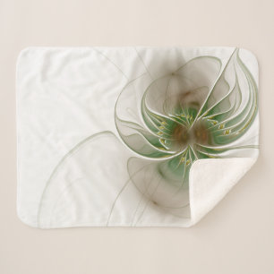 Soft and tenderness fractal fantasy flowers  sherpa blanket