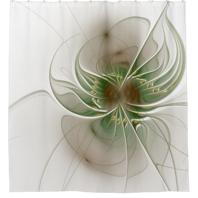 Soft and tenderness fractal fantasy flowers shower curtain (Front)