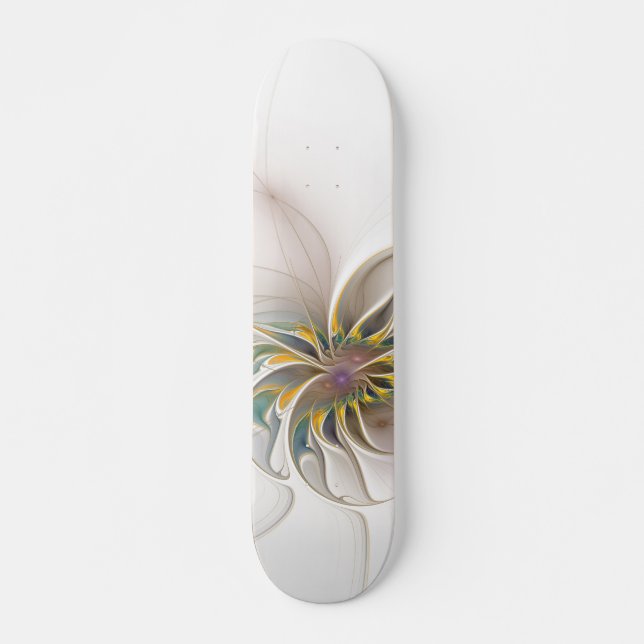 Soft and tenderness fractal fantasy flowers skateboard (Front)