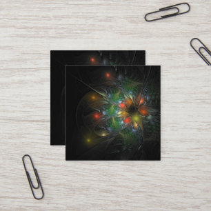 Soft and tenderness fractal fantasy flowers square business card