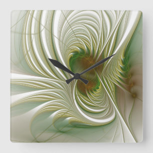 Soft and tenderness fractal fantasy flowers  square wall clock