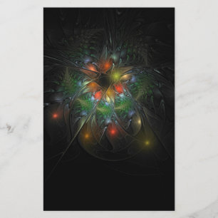 Soft and tenderness fractal fantasy flowers stationery