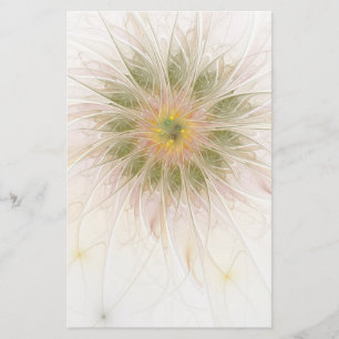 Soft and tenderness fractal fantasy flowers  stationery