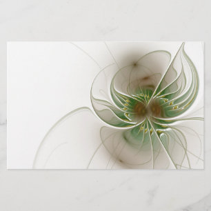 Soft and tenderness fractal fantasy flowers  stationery
