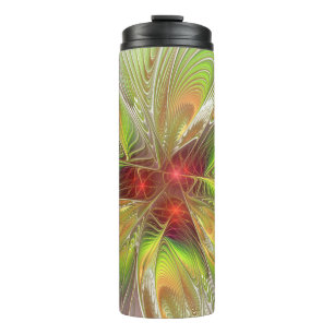 Soft and tenderness fractal fantasy flowers thermal tumbler