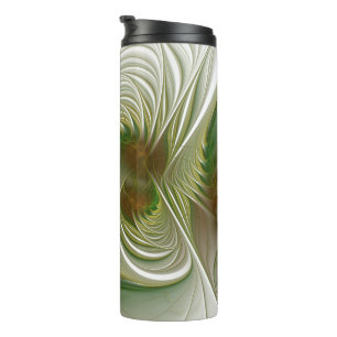 Soft and tenderness fractal fantasy flowers thermal tumbler