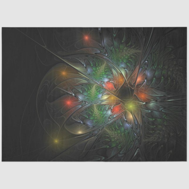 Soft and tenderness fractal fantasy flowers  tissue paper (Front)