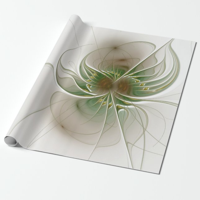 Soft and tenderness fractal fantasy flowers wrapping paper (Unrolled)