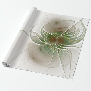 Soft and tenderness fractal fantasy flowers wrapping paper