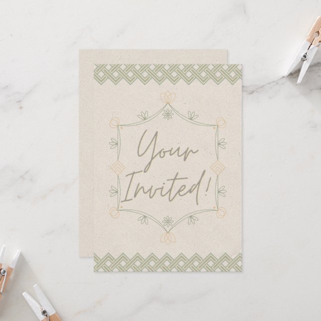 Soft and Whimsical Invite (Front/Back In Situ)