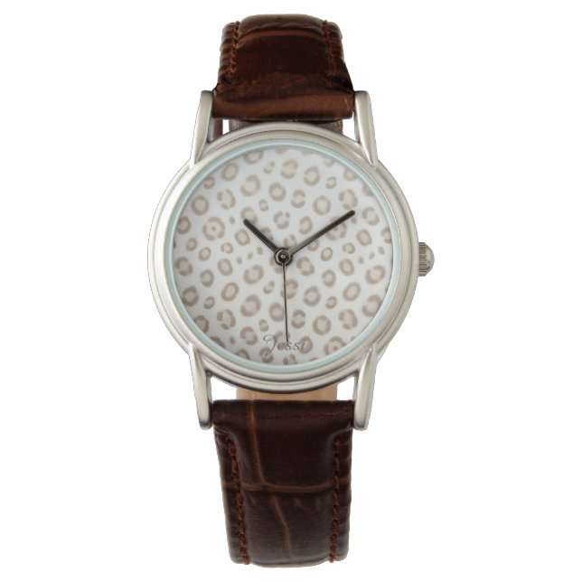 Soft Animal Luxe Pattern | Elegant Animal Print Watch (Front)