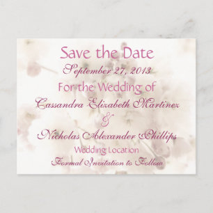 Soft Apple Blossoms Save the Date Wedding Postcard