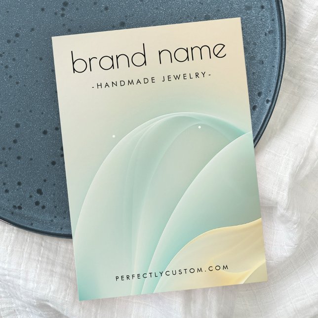 Soft aqua and golden swirls earring display card (Creator Uploaded)