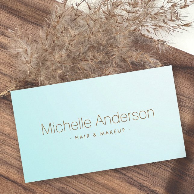 Soft aqua blue modern minimal satin gradient business card (Soft aqua blue modern minimal satin gradient business card)