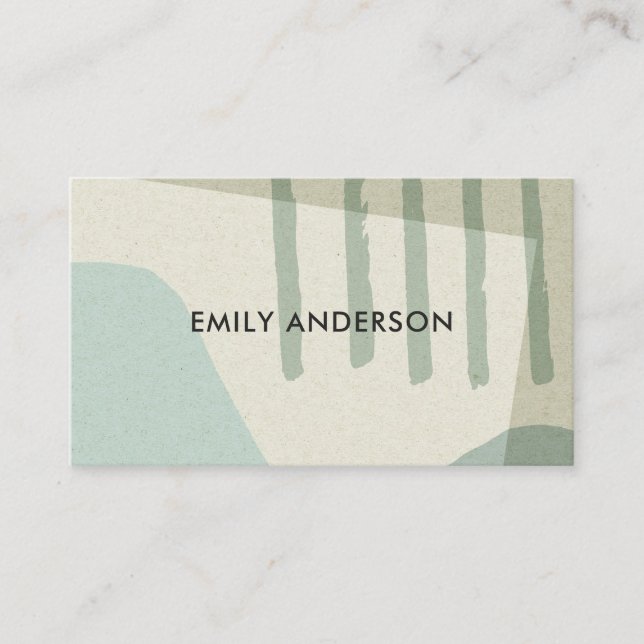 SOFT AQUA BLUE MODERN RUSTIC ABSTRACT ARTISTIC ART BUSINESS CARD (Front)