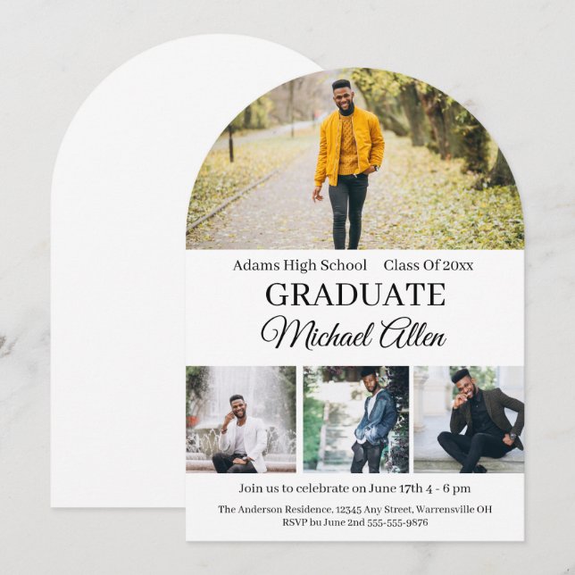 Soft Arch Graduation Invitation (Front/Back)