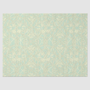 Soft Art Nouveau Botanical Lattice in Mint Blue Tissue Paper