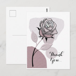 Soft Artistic Lavander Rose Thank You  Postcard