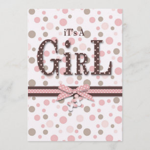 Soft as a Teddy Bear Girl Invitation Card