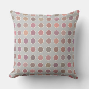 Soft Autumn Colour Polka Dots on Light Taupe Cushion