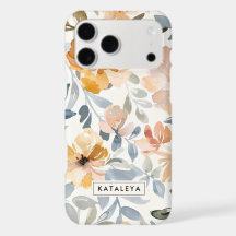 Soft Autumn Floral Personalised iPhone / iPad case