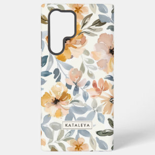 Soft Autumn Floral Personalised Samsung Galaxy Case