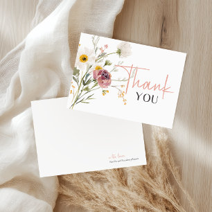 Soft Autumn Spring Floral Baby Shower Thank You Card