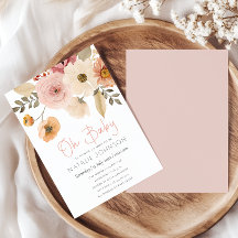 Soft Autumn Spring Floral Girl Baby Shower