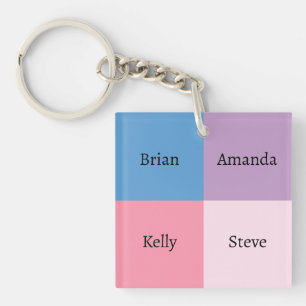 Soft Baby Colours - Grandkids' Names for Grandma  Key Ring