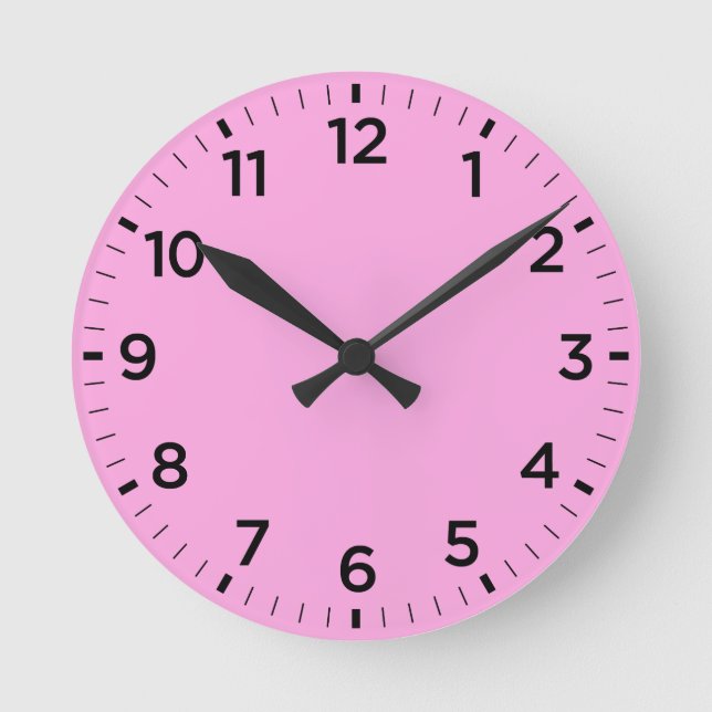 Soft Baby Pink Gloss Minimalist Wall Clock (Front)