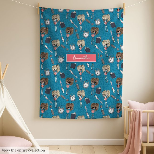 Soft back to school fleece for trendy little girl (Soft back to school fleece for trendy little girl)