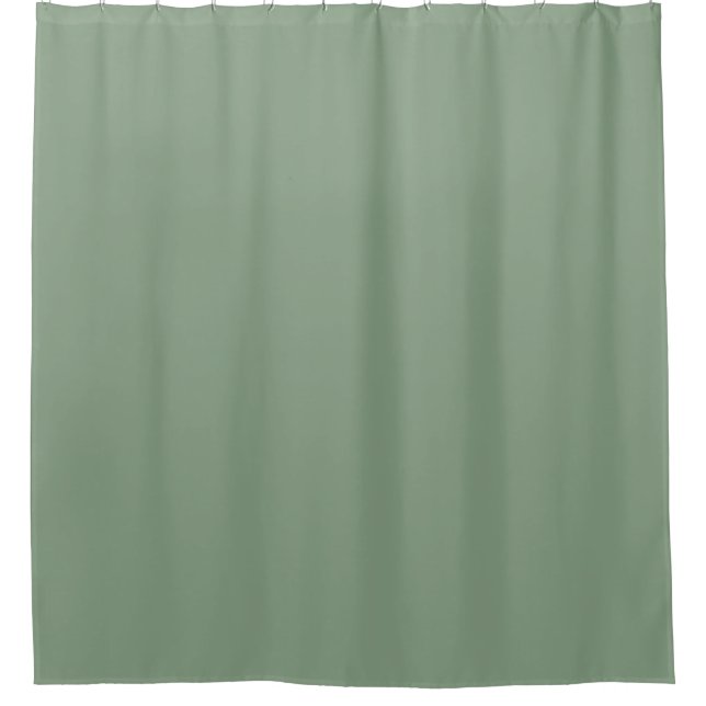 Soft Basil Green, Muted Neutral Solid Colour Shower Curtain (Front)