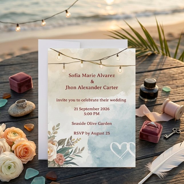Soft Beach Elegance Modern Aesthetic Invitation (Creator Uploaded)