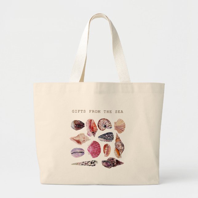 Soft Beach Shell Pattern Design Large Tote Bag (Front)