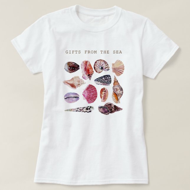Soft Beach Shell Pattern Design T-Shirt (Design Front)