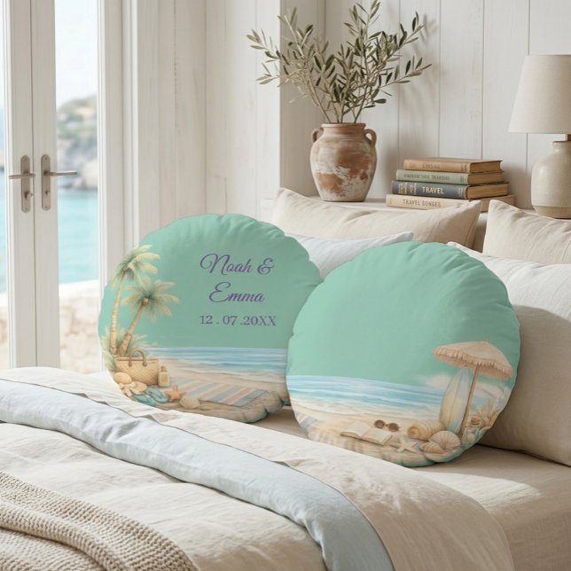Soft Beach Tone Custom Beech Soft Elegant Dreamy  Round Cushion (Creator Uploaded)