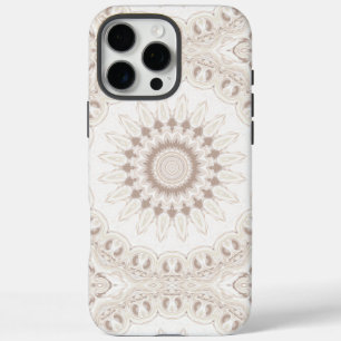 Soft Beige and White Mandala Medallion iPhone 16 Pro Max Case